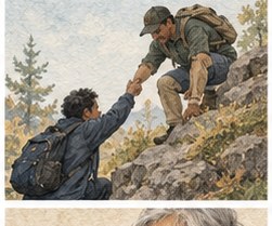 Illustration for “The Shared Umbrella”